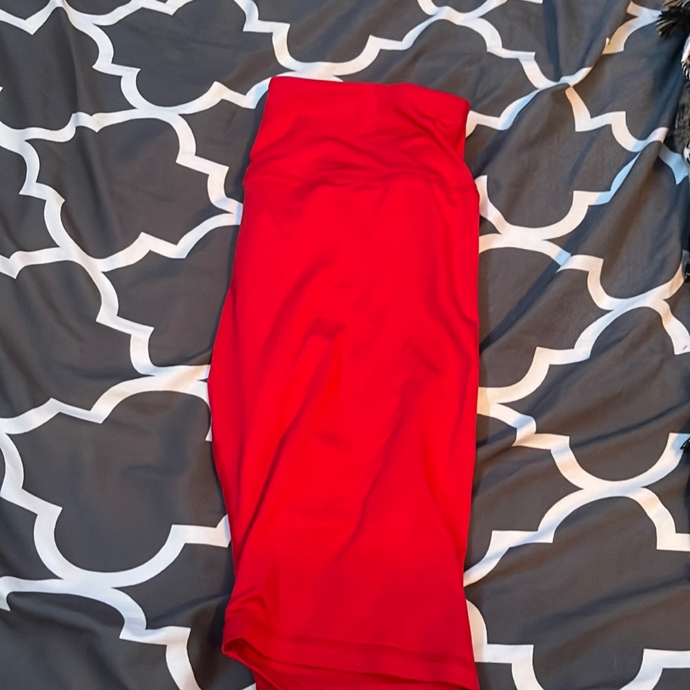 Red compression shorts
